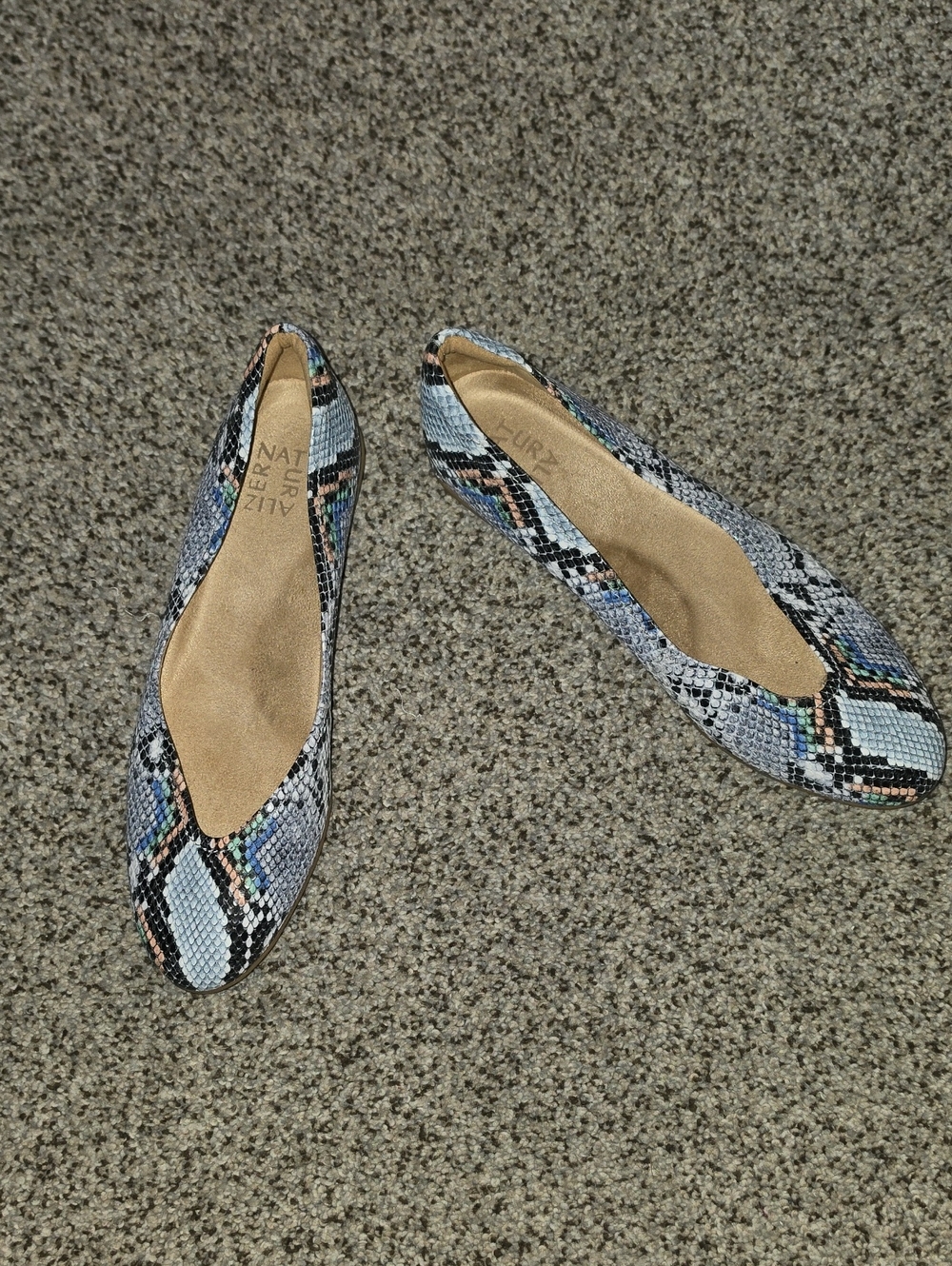 Naturalizer Multicolor Snake-Print Slip-On Flats 10